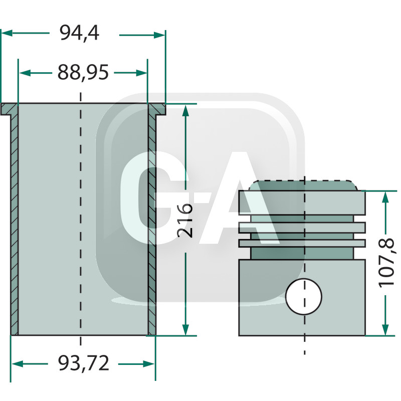 Kit cylindree complet Fordson Ford